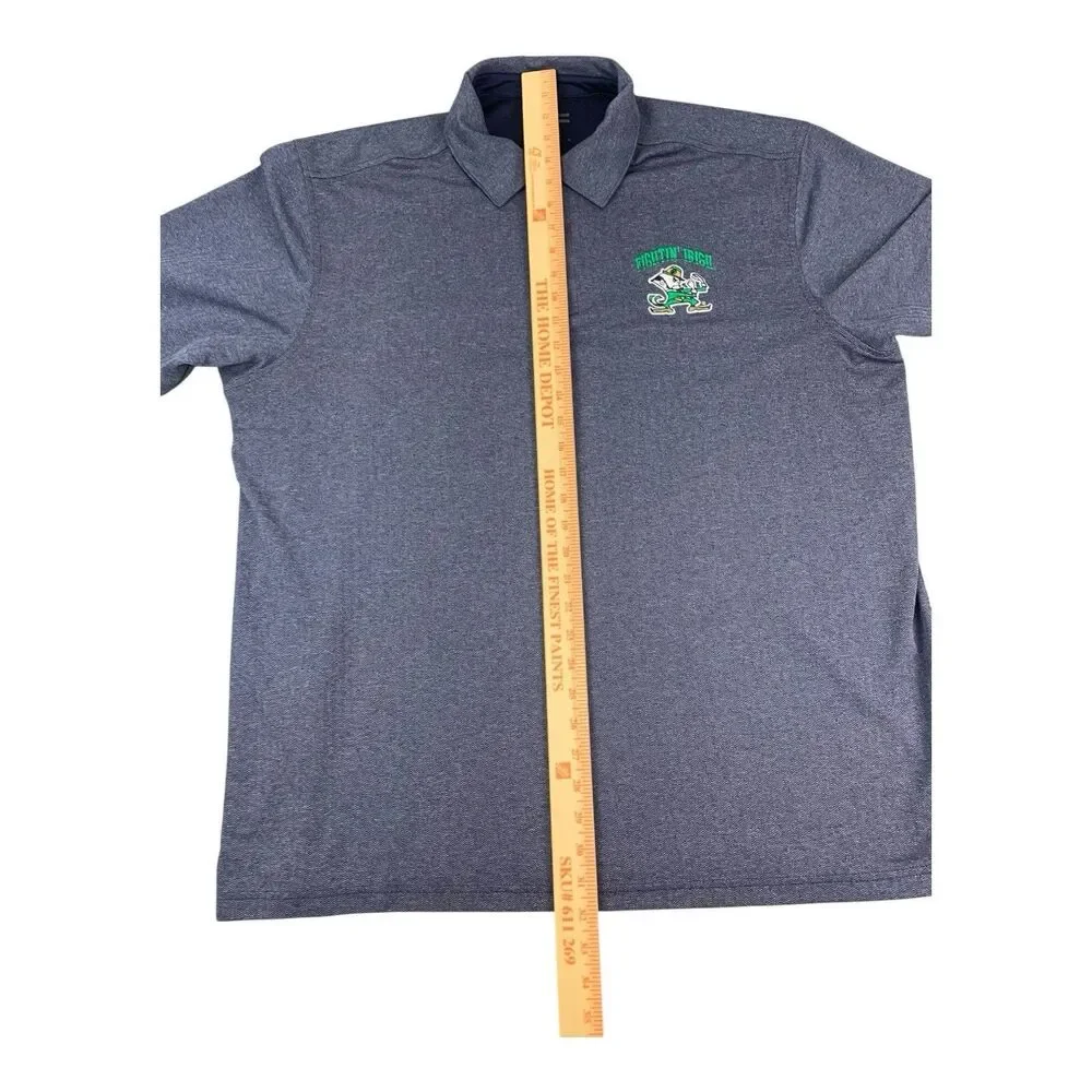 Notre Dame Fighting Irish Golf Polo Shirt, Champion, Navy Blue, Men’s Size 2XL